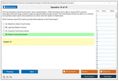 Salesforce Certified-Data-Architecture-and-Management-Designer Certified Data Architecture and Management Designer Practice test exam simulator test engine exam Prep practice test questions answers Image 15
