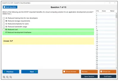 CompTIA CLO-001 CompTIA Cloud Essentials Practice test exam simulator test engine exam Prep practice test questions answers Image 7