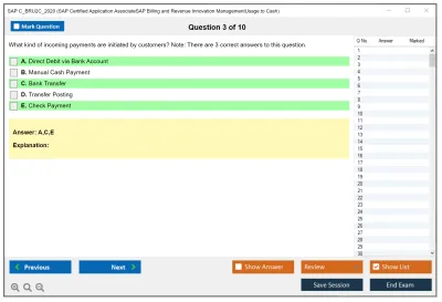 SAP C_BRU2C_2020 SAP Certified Associate - SAP Billing and Revenue Innovation Management - Usage to Cash Practice test exam simulator test engine exam Prep practice test questions answers Image 3