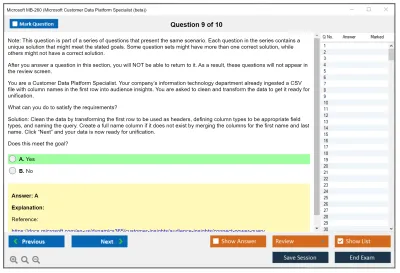 Microsoft MB-260 Microsoft Dynamics 365 Customer Insights (Data) Specialist Practice test exam simulator test engine exam Prep practice test questions answers Image 9