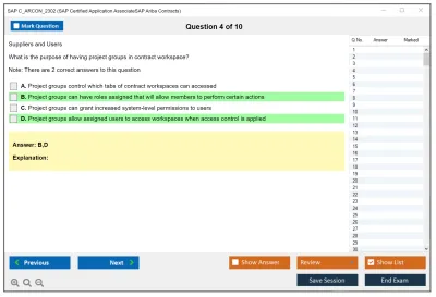 SAP C_ARCON_2302 SAP Certified Application AssociateSAP Ariba Contracts Practice test exam simulator test engine exam Prep practice test questions answers Image 4