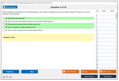 SAP C_C4C14_1811 SAP Certified Application Associate - SAP Service Cloud 1811 Practice test exam simulator test engine exam Prep practice test questions answers Image 3