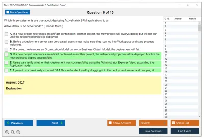 Tibco TCP-BW6 TIBCO BusinessWorks 6 Certification Exam Practice test exam simulator test engine exam Prep practice test questions answers Image 6