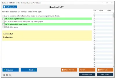 Blockchain CBBF Certified Blockchain Business Foundations Practice test exam simulator test engine exam Prep practice test questions answers Image 2