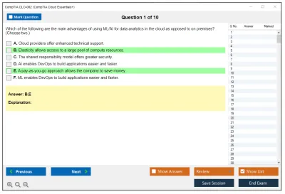 CompTIA CLO-002 CompTIA Cloud Essentials+ Practice test exam simulator test engine exam Prep practice test questions answers Image 1