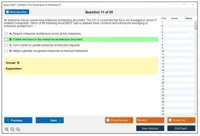 Isaca CGEIT Certified in the Governance of Enterprise IT Exam Practice test exam simulator test engine exam Prep practice test questions answers Image 11
