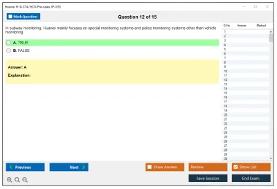 Huawei H19-374 HCS-Pre-sales IP-IVS Practice test exam simulator test engine exam Prep practice test questions answers Image 12