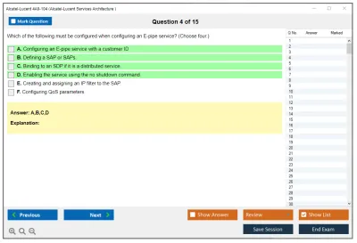 Alcatel-Lucent 4A0-104 Alcatel-Lucent Services Architecture Practice test exam simulator test engine exam Prep practice test questions answers Image 4