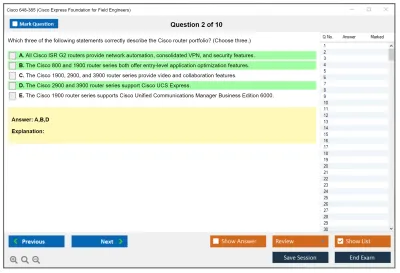 Cisco 648-385 Cisco Express Foundation for Field Engineers Practice test exam simulator test engine exam Prep practice test questions answers Image 2