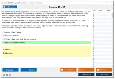 Microsoft AZ-305 Designing Microsoft Azure Infrastructure Solutions Practice test exam simulator test engine exam Prep practice test questions answers Image 15