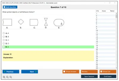 OMG OMG-OCUP2-INT200 OMG Certified UML Professional (OCUP 2) - Intermediate Level Practice test exam simulator test engine exam Prep practice test questions answers Image 7