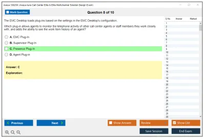 Avaya 33820X Avaya Aura Call Center Elite & Elite Multichannel Solution Design Exam Practice test exam simulator test engine exam Prep practice test questions answers Image 8