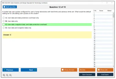 EMC E20-555 Isilon Solutions and Design Specialist Exam for Technology Architects Practice test exam simulator test engine exam Prep practice test questions answers Image 12