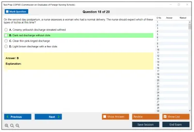 Test Prep CGFNS Commission on Graduates of Foreign Nursing Schools Practice test exam simulator test engine exam Prep practice test questions answers Image 18