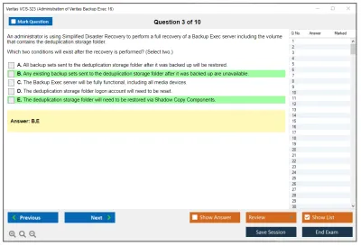 Veritas VCS-323 Administration of Veritas Backup Exec 16 Practice test exam simulator test engine exam Prep practice test questions answers Image 3