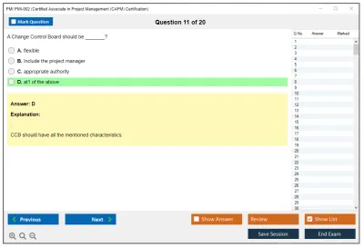PMI PMI-002 Certified Associate in Project Management (CAPM) Certification Practice test exam simulator test engine exam Prep practice test questions answers Image 11