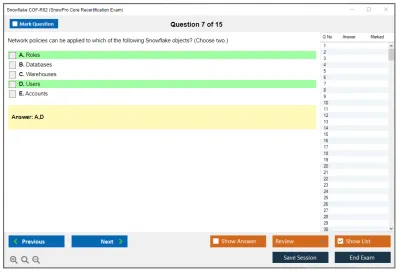 Snowflake COF-R02 SnowPro Core Recertification Exam Practice test exam simulator test engine exam Prep practice test questions answers Image 7