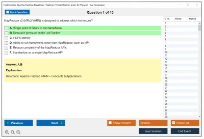 Hortonworks Apache-Hadoop-Developer Hadoop 2.0 Certification exam for Pig and Hive Developer Practice test exam simulator test engine exam Prep practice test questions answers Image 1
