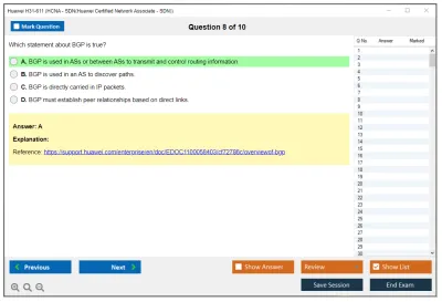 Huawei H31-611 HCNA - SDN(Huawei Certified Network Associate - SDN) Practice test exam simulator test engine exam Prep practice test questions answers Image 8