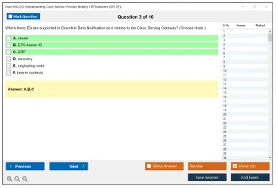 Cisco 600-212 Implementing Cisco Service Provider Mobility LTE Networks (SPLTE) Practice test exam simulator test engine exam Prep practice test questions answers Image 3