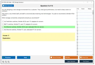 HP HPE0-J69 Delta - HPE Storage Solutions Practice test exam simulator test engine exam Prep practice test questions answers Image 9
