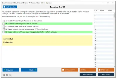 Google Professional-Cloud-Network-Engineer Google Cloud Certified - Professional Cloud Network Engineer Practice test exam simulator test engine exam Prep practice test questions answers Image 3