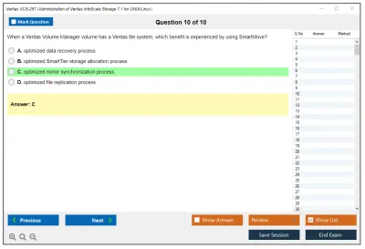 Veritas VCS-257 Administration of Veritas InfoScale Storage 7.1 for UNIX/Linux Practice test exam simulator test engine exam Prep practice test questions answers Image 10