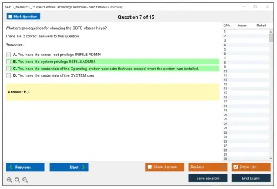 SAP C_HANATEC_15 SAP Certified Technology Associate - SAP HANA 2.0 (SPS03) Practice test exam simulator test engine exam Prep practice test questions answers Image 7