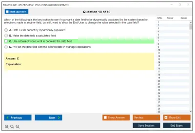 RSA 050-6201-ARCHERASC01 RSA Archer Associate Exam6201 Practice test exam simulator test engine exam Prep practice test questions answers Image 10
