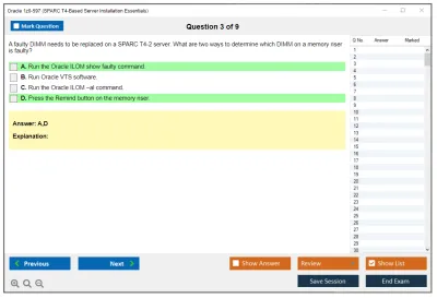 Oracle 1z0-597 SPARC T4-Based Server Installation Essentials Practice test exam simulator test engine exam Prep practice test questions answers Image 3