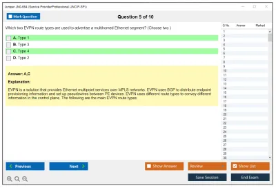 Juniper JN0-664 Service Provider Professional (JNCIP-SP) Practice test exam simulator test engine exam Prep practice test questions answers Image 5