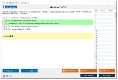 Nokia 4A0-C02 Nokia SRA Composite Exam Practice test exam simulator test engine exam Prep practice test questions answers Image 7