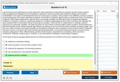 Test Prep CBEST-Section-2-Reading California Basic Educational Skills Test - Reading Practice test exam simulator test engine exam Prep practice test questions answers Image 6