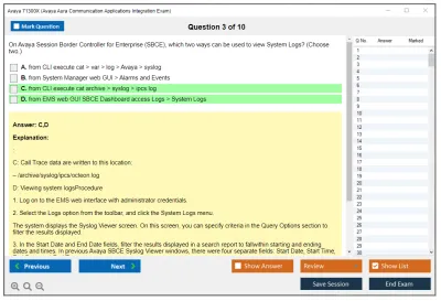 Avaya 71300X Avaya Aura Communication Applications Integration Exam Practice test exam simulator test engine exam Prep practice test questions answers Image 3