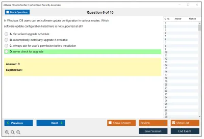 Alibaba Cloud ACA-Sec1 ACA Cloud Security Associate Practice test exam simulator test engine exam Prep practice test questions answers Image 6