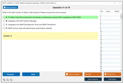 SAP E_HANAAW_16 SAP Certified Development Specialist - ABAP for SAP HANA 2.0 Practice test exam simulator test engine exam Prep practice test questions answers Image 11