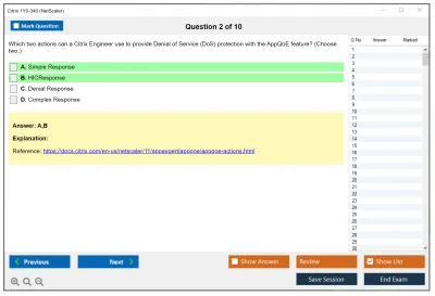 Citrix 1Y0-340 NetScaler Practice test exam simulator test engine exam Prep practice test questions answers Image 2
