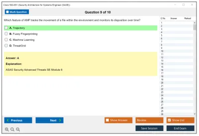 Cisco 500-651 Security Architecture for Systems Engineer (SASE) Practice test exam simulator test engine exam Prep practice test questions answers Image 9