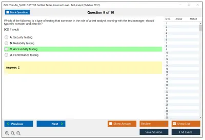 iSQI CTAL-TA_Syll2012 ISTQB Certified Tester Advanced Level - Test Analyst [Syllabus 2012] Practice test exam simulator test engine exam Prep practice test questions answers Image 9