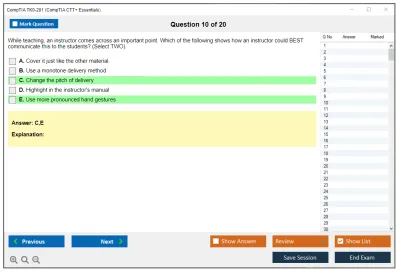 CompTIA TK0-201 CTT+ Exam (Certified Technical) Practice test exam simulator test engine exam Prep practice test questions answers Image 10