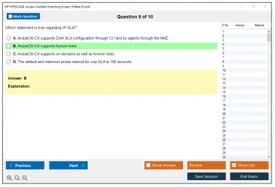 HP HPE6-A69 Aruba Certified Switching Expert Written Exam Practice test exam simulator test engine exam Prep practice test questions answers Image 9
