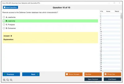 Cisco 500-285 Securing Cisco Networks with Sourcefire IPS Practice test exam simulator test engine exam Prep practice test questions answers Image 10