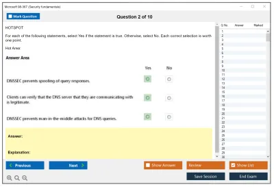 Microsoft 98-367 Security fundamentals Practice test exam simulator test engine exam Prep practice test questions answers Image 2