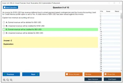 Oracle 1z0-1056-22 Oracle Financials Cloud: Receivables 2022 Implementation Professional Practice test exam simulator test engine exam Prep practice test questions answers Image 9