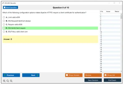 LPI 303-200 303-200: LPIC-3 Exam 303: Security, version 2.0 Practice test exam simulator test engine exam Prep practice test questions answers Image 9
