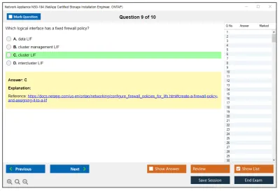 Network Appliance NS0-184 NetApp Certified Storage Installation Engineer - ONTAP Practice test exam simulator test engine exam Prep practice test questions answers Image 9