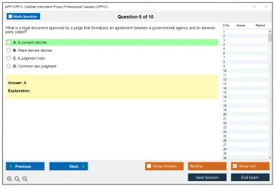 IAPP CIPP-C Certified Information Privacy Professional/ Canada (CIPP/C) Practice test exam simulator test engine exam Prep practice test questions answers Image 6
