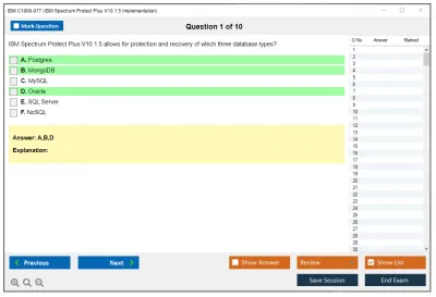 IBM C1000-077 IBM Spectrum Protect Plus V10.1.5 Implementation Practice test exam simulator test engine exam Prep practice test questions answers Image 1