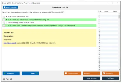Oracle 1z0-430 Oracle WebCenter Portal 11.1.1.8 Essentials Practice test exam simulator test engine exam Prep practice test questions answers Image 2
