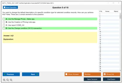 SAP C_TS462_2021 SAP Certified Application AssociateSAP S/4HANA Sales 2021 Practice test exam simulator test engine exam Prep practice test questions answers Image 5